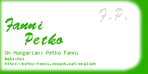 fanni petko business card